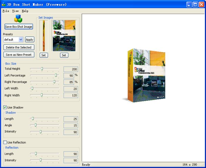 Screenshot of 3D Box Shot Maker 1.0